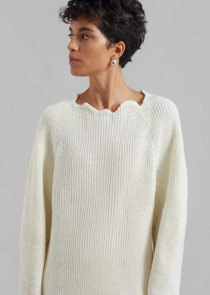 The Frankie Shop Bevza Egg Long Sweater 8211 Ivory Shop Clothing