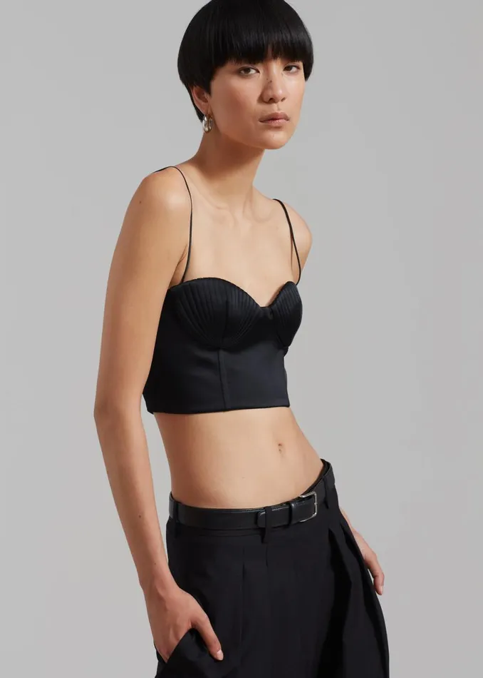 The Frankie Shop Bevza Seashell Top 8211 Black Shop Tops