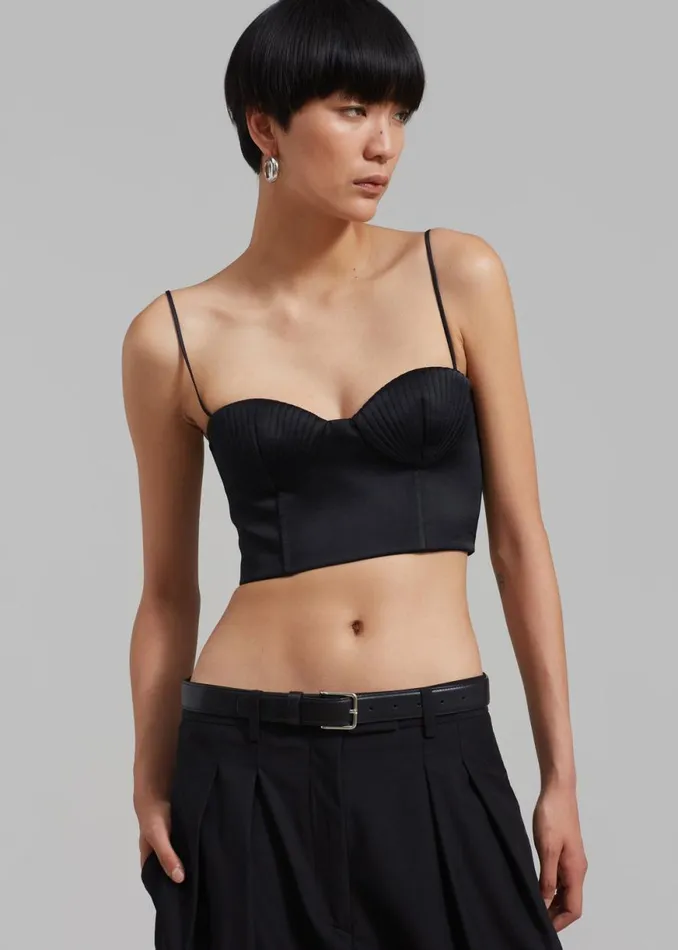 The Frankie Shop Bevza Seashell Top 8211 Black Shop Tops