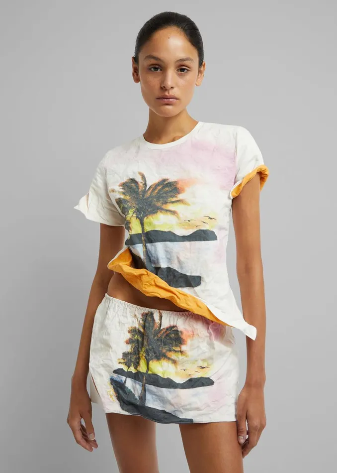 The Frankie Shop Christopher Esber Lost Souvenir Crushed Tee 8211 Lost Souvenir Print Shop Tops