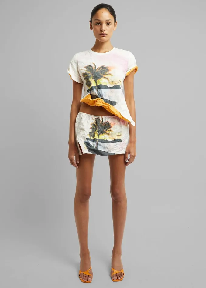The Frankie Shop Christopher Esber Lost Souvenir Crushed Tee 8211 Lost Souvenir Print Shop Tops