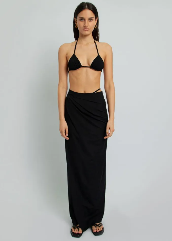 The Frankie Shop Christopher Esber Ruched Underbust Bikini Top 8211 Black Shop Swimwear