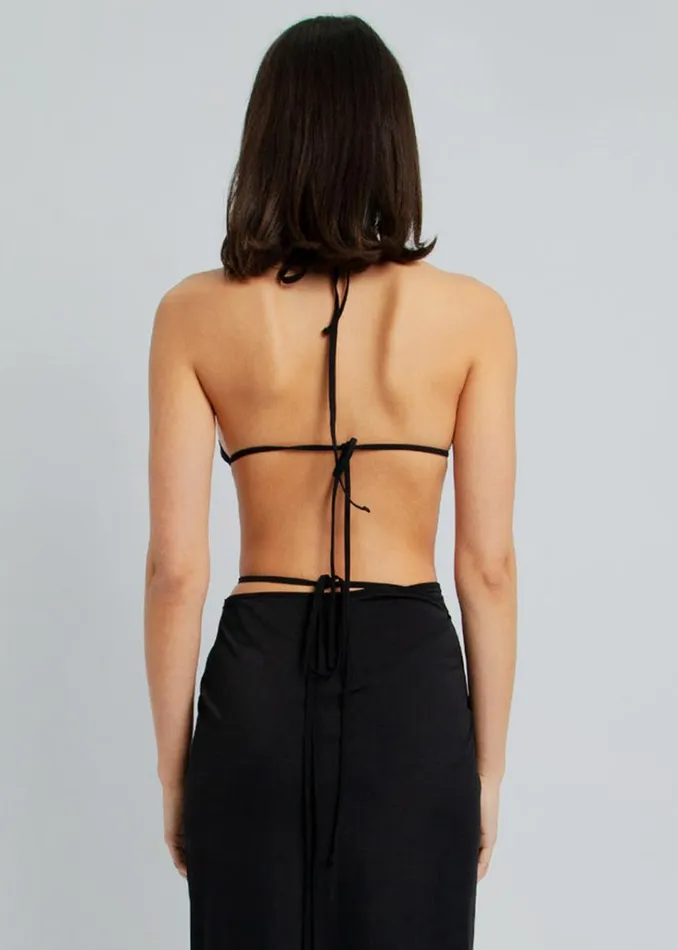 The Frankie Shop Christopher Esber Ruched Underbust Bikini Top 8211 Black Shop Swimwear