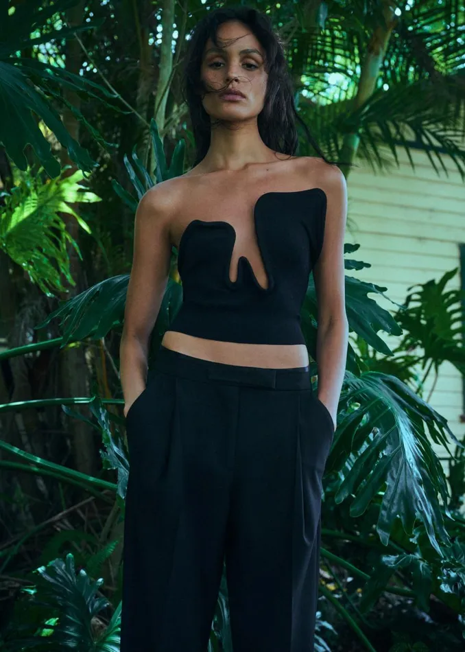 The Frankie Shop Christopher Esber Salacia Wire Strapless Top 8211 Black Shop Tops