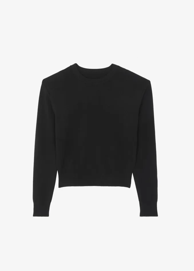 The Frankie Shop Clover Padded Knit Top 8211 Black Shop Knitwear