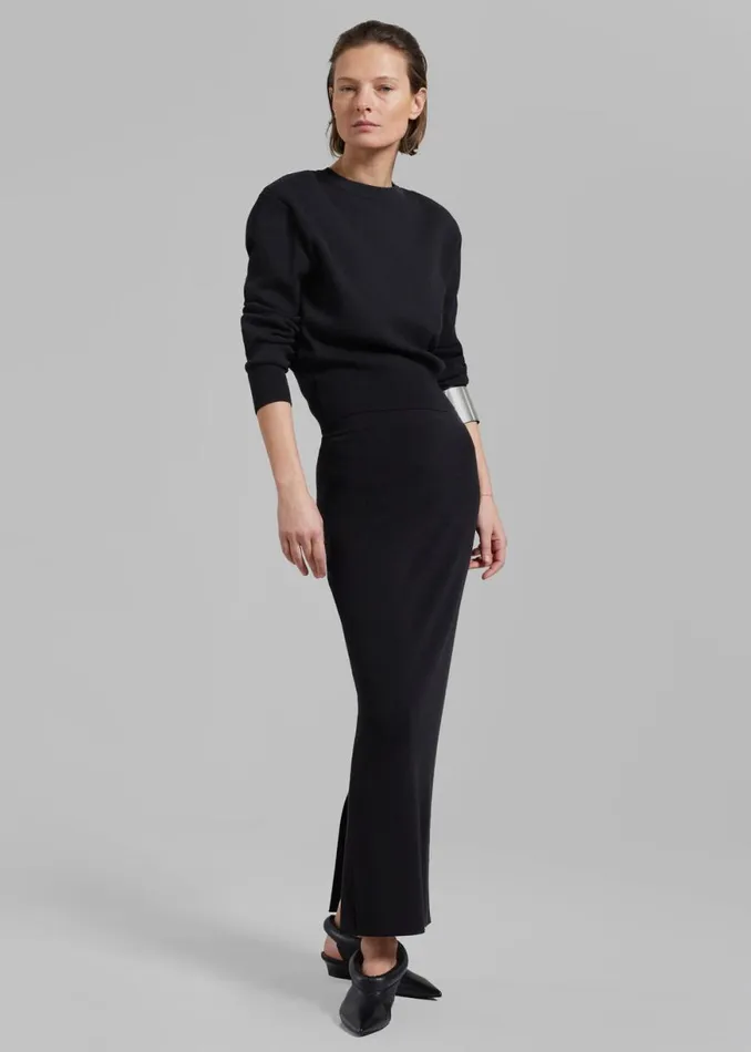 The Frankie Shop Clover Padded Knit Top 8211 Black Shop Knitwear