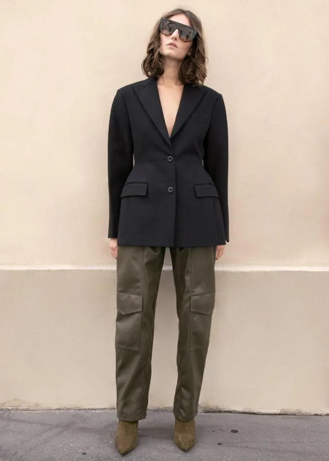 The Frankie Shop Colette Hourglass Blazer 8211 Black Shop Outerwear