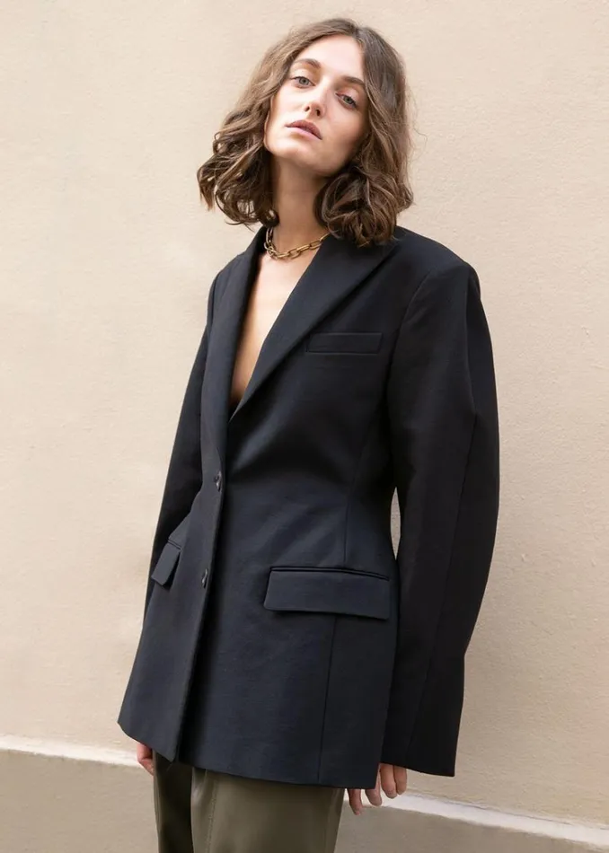 The Frankie Shop Colette Hourglass Blazer 8211 Black Shop Outerwear