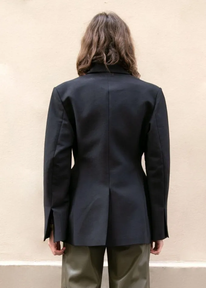 The Frankie Shop Colette Hourglass Blazer 8211 Black Shop Outerwear