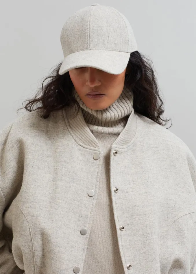 The Frankie Shop Debbie Wool Bomber 8211 Taupe Melange Shop Outerwear