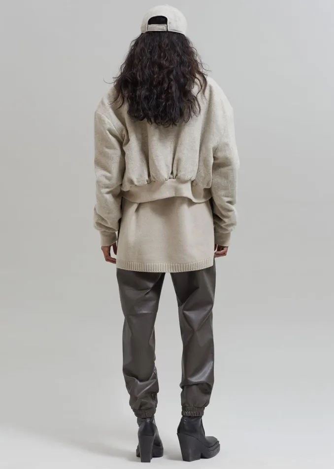 The Frankie Shop Debbie Wool Bomber 8211 Taupe Melange Shop Outerwear