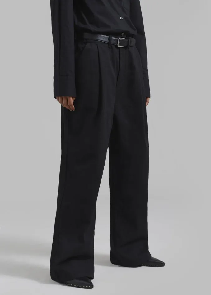 The Frankie Shop Drew Denim Pants 8211 Black Shop Clothing