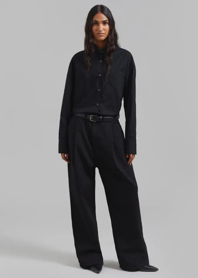 The Frankie Shop Drew Denim Pants 8211 Black Shop Clothing