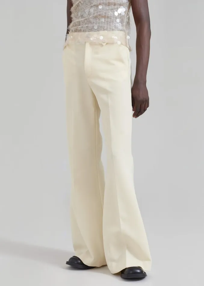 The Frankie Shop EGONLab Mega Flared Pants 8211 Light Beige Wool Shop Clothing