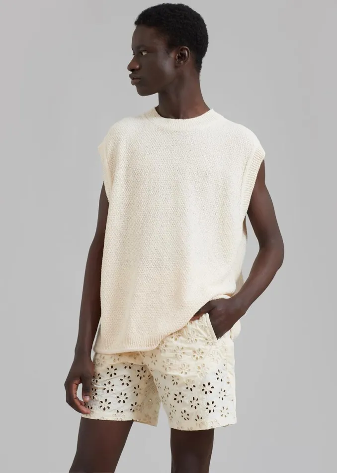 The Frankie Shop EGONLab Wonderland Slited Elastic Shorts 8211 Flower Embroidery Shop Clothing