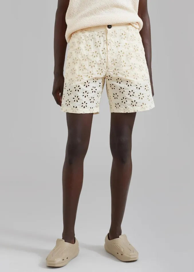 The Frankie Shop EGONLab Wonderland Slited Elastic Shorts 8211 Flower Embroidery Shop Clothing