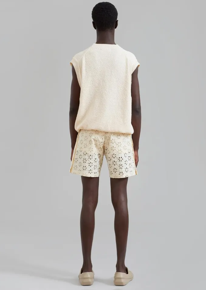 The Frankie Shop EGONLab Wonderland Slited Elastic Shorts 8211 Flower Embroidery Shop Clothing