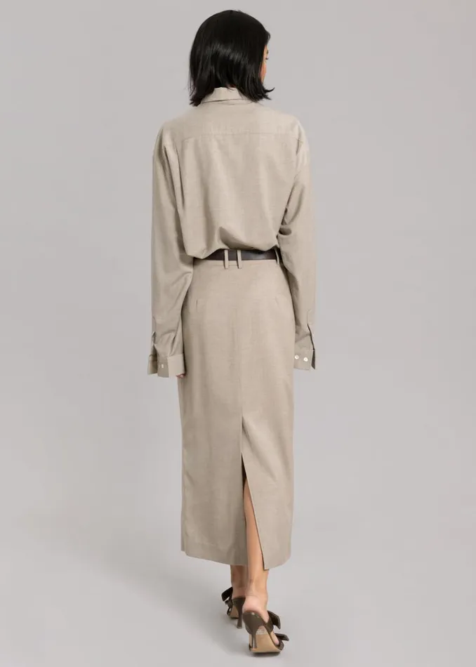 The Frankie Shop Eli Pencil Skirt 8211 Taupe Melange Shop Bottoms