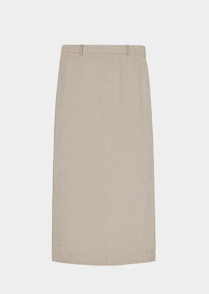 The Frankie Shop Eli Pencil Skirt 8211 Taupe Melange Shop Bottoms