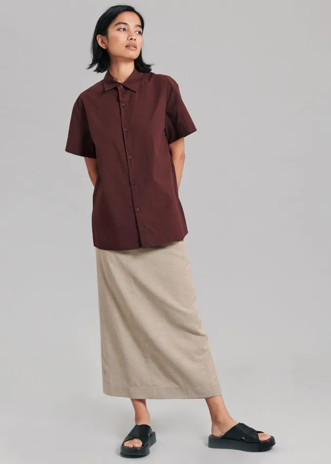 The Frankie Shop Eli Pencil Skirt 8211 Taupe Melange Shop Bottoms