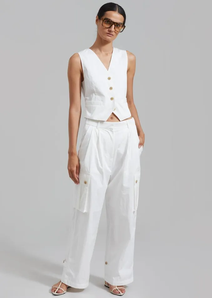 The Frankie Shop Emily Cargo Pants 8211 White Shop Clothing