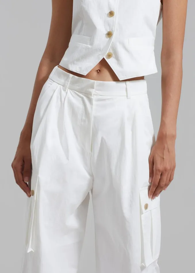 The Frankie Shop Emily Cargo Pants 8211 White Shop Clothing