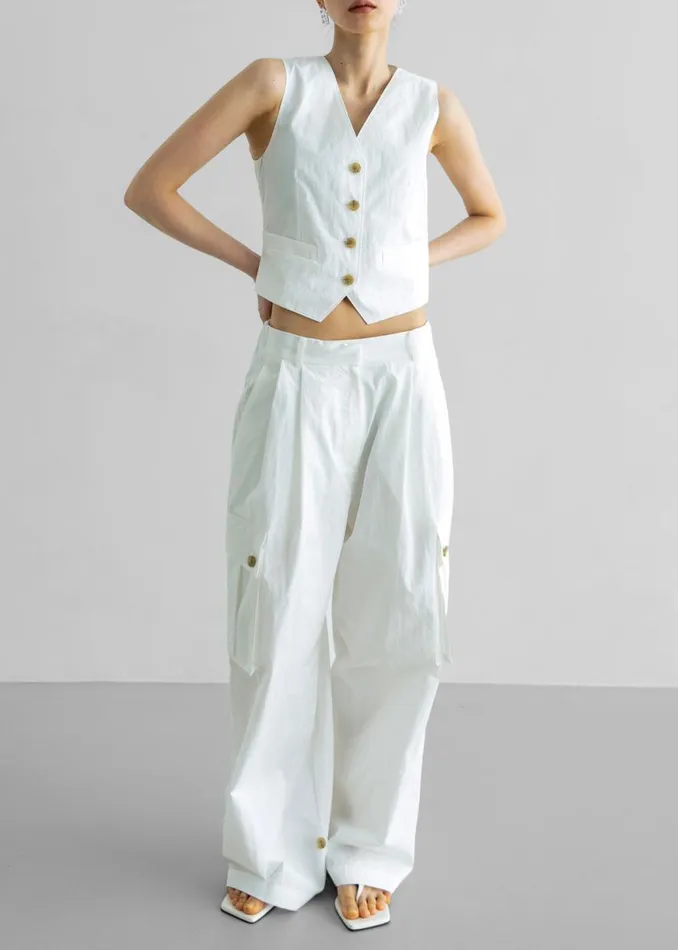 The Frankie Shop Emily Cargo Pants 8211 White Shop Clothing