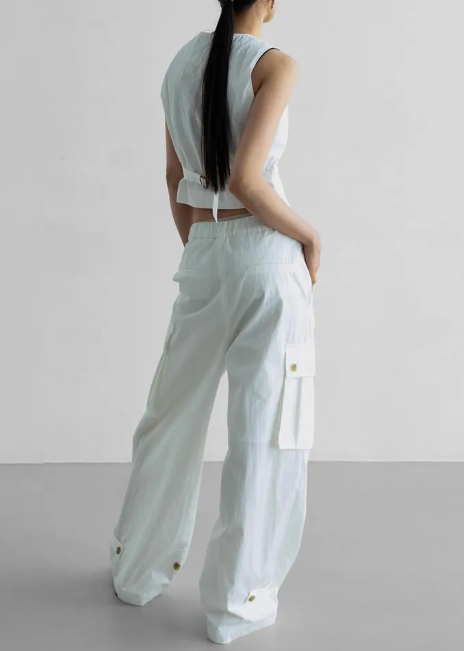 The Frankie Shop Emily Cargo Pants 8211 White Shop Clothing