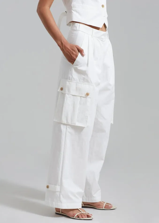 The Frankie Shop Emily Cargo Pants 8211 White Shop Clothing