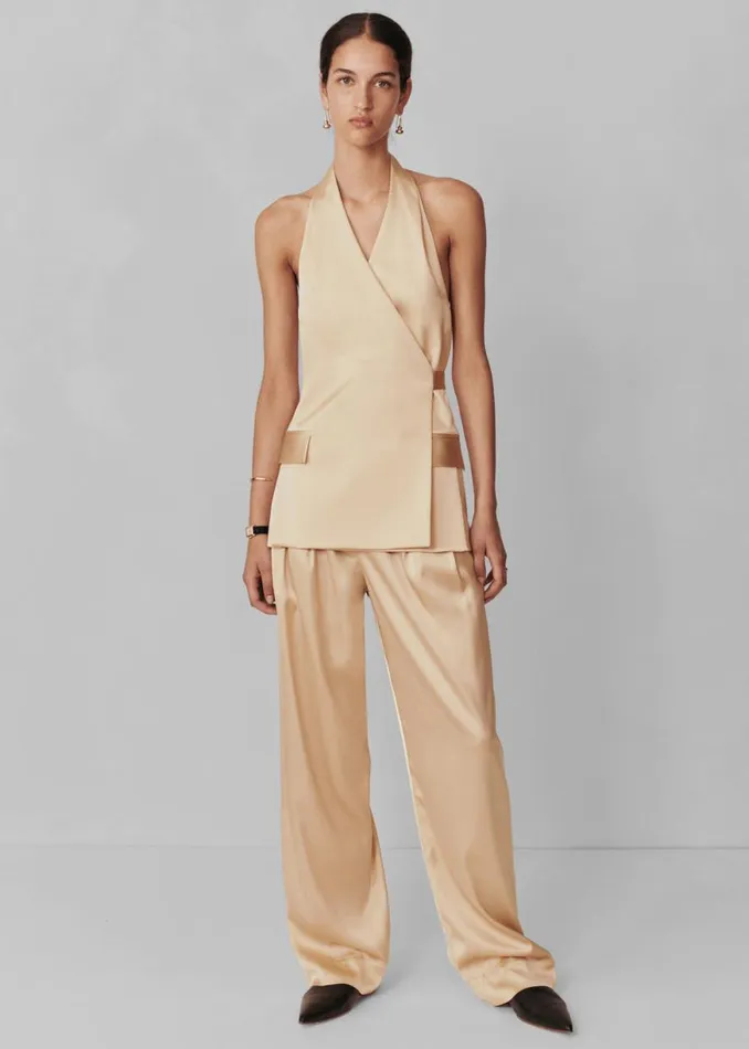 The Frankie Shop Esse Studios Lumiere Tailored Trousers 8211 Golden Citrine Shop Clothing