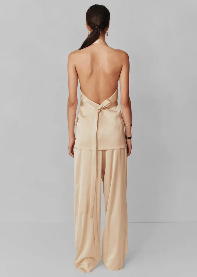 The Frankie Shop Esse Studios Lumiere Tailored Trousers 8211 Golden Citrine Shop Clothing