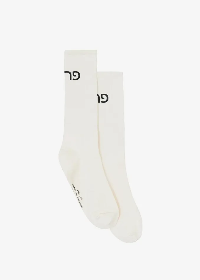 The Frankie Shop Frankie In Hebrew Ribbed Socks 8211 Vanilla Shop Accessories