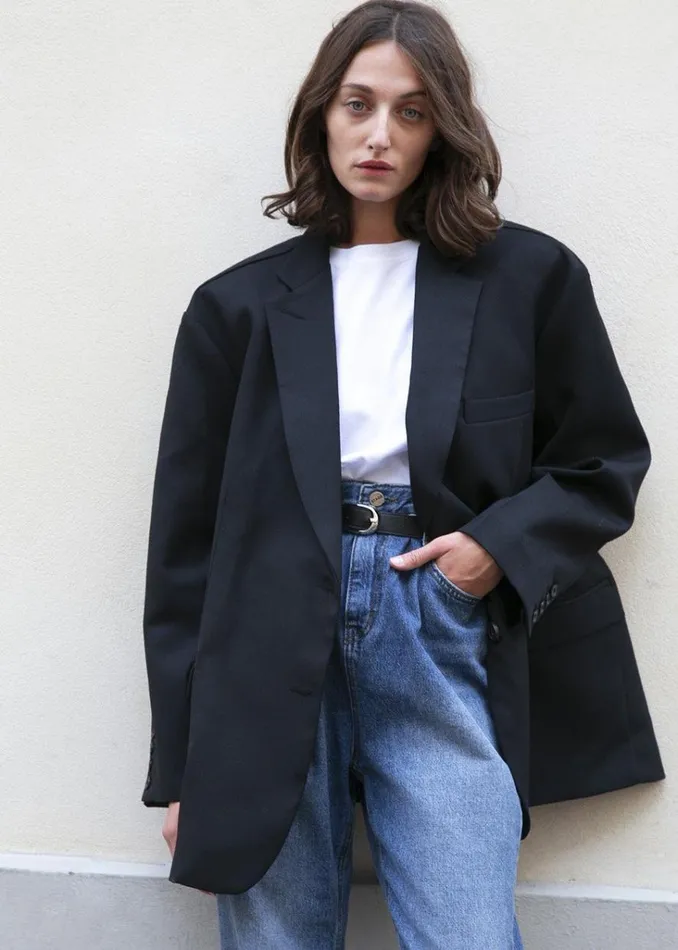 The Frankie Shop Frankie Oversized Boyfriend Blazer 8211 Black Shop Outerwear
