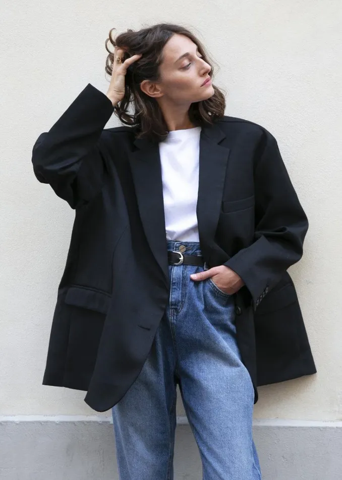 The Frankie Shop Frankie Oversized Boyfriend Blazer 8211 Black Shop Outerwear