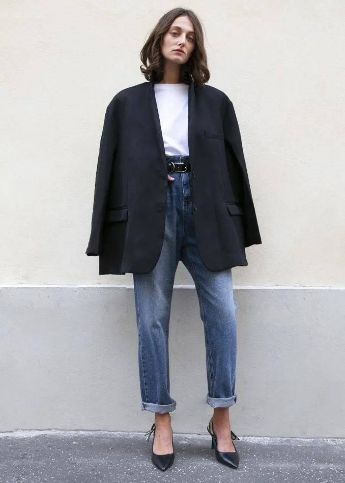 The Frankie Shop Frankie Oversized Boyfriend Blazer 8211 Black Shop Outerwear