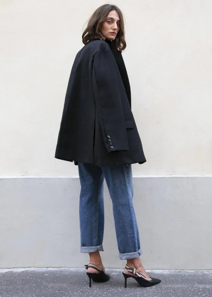 The Frankie Shop Frankie Oversized Boyfriend Blazer 8211 Black Shop Outerwear