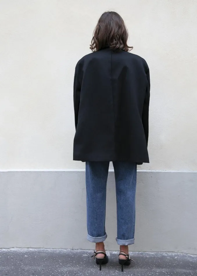 The Frankie Shop Frankie Oversized Boyfriend Blazer 8211 Black Shop Outerwear