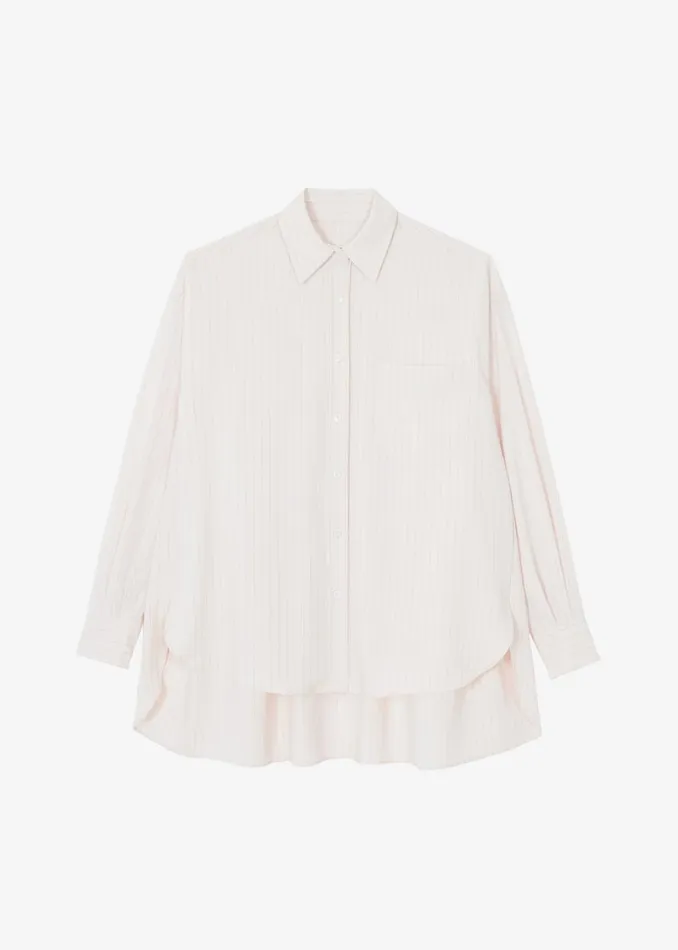 The Frankie Shop Georgia Fluid Shirt 8211 Beige Pinstripe Shop Tops