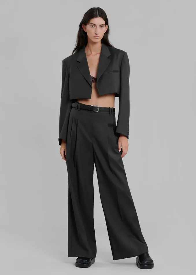 The Frankie Shop Glenn Wide Pants 8211 Black Shop Bottoms