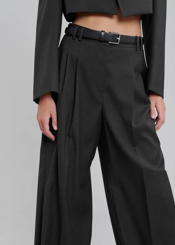 The Frankie Shop Glenn Wide Pants 8211 Black Shop Bottoms