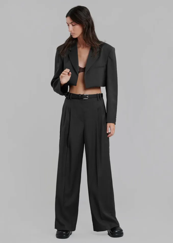 The Frankie Shop Glenn Wide Pants 8211 Black Shop Bottoms