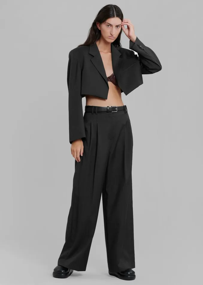 The Frankie Shop Glenn Wide Pants 8211 Black Shop Bottoms