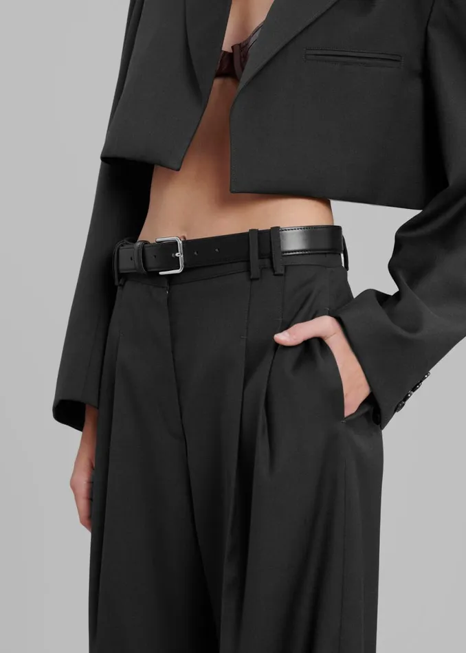 The Frankie Shop Glenn Wide Pants 8211 Black Shop Bottoms