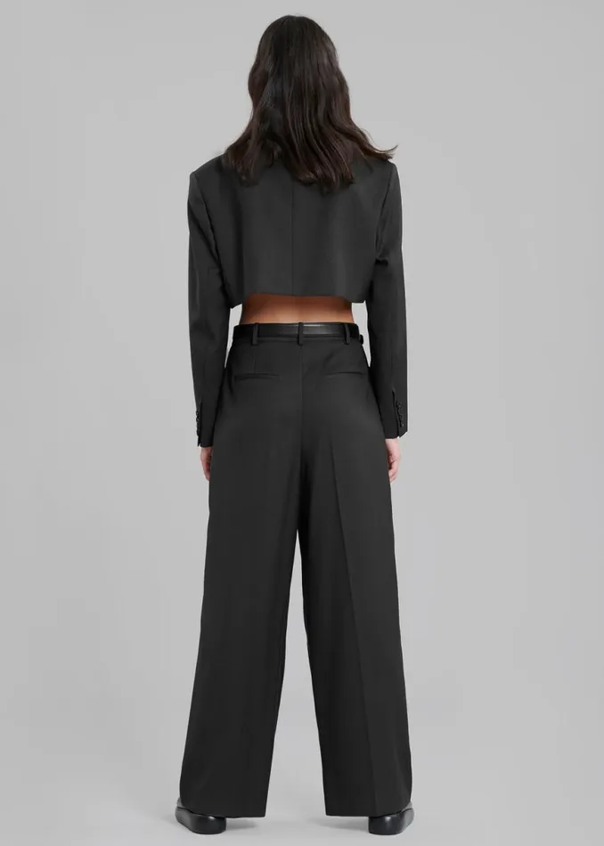 The Frankie Shop Glenn Wide Pants 8211 Black Shop Bottoms