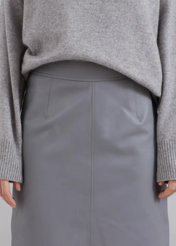The Frankie Shop Heather Leather Pencil Skirt 8211 Grey Shop Bottoms
