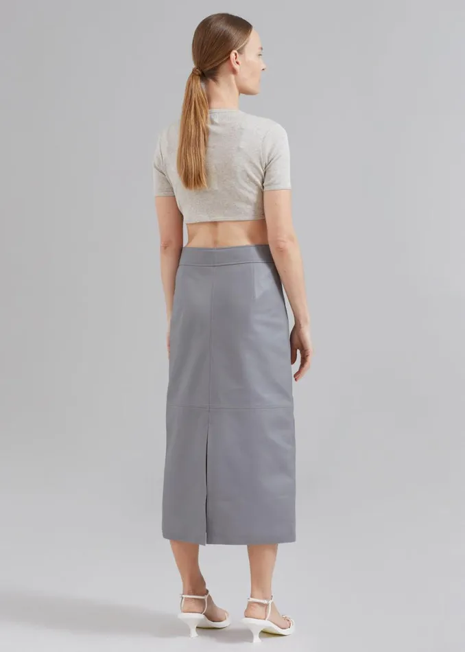 The Frankie Shop Heather Leather Pencil Skirt 8211 Grey Shop Bottoms