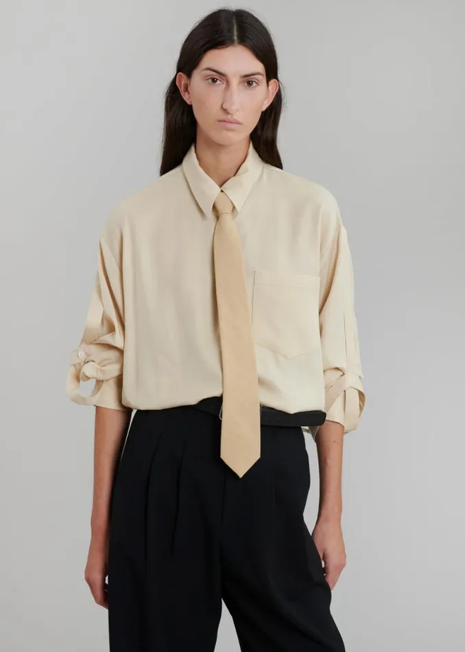 The Frankie Shop Helena Necktie 8211 Beige Shop Accessories