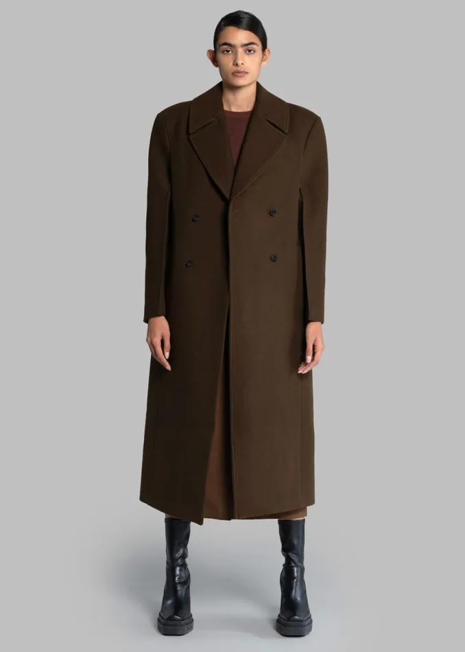 The Frankie Shop Karli Double Breasted Coat 8211 Brown Shop Outerwear
