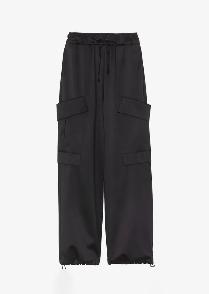 The Frankie Shop Kemp Silky Cargo Pants 8211 Black Shop Bottoms