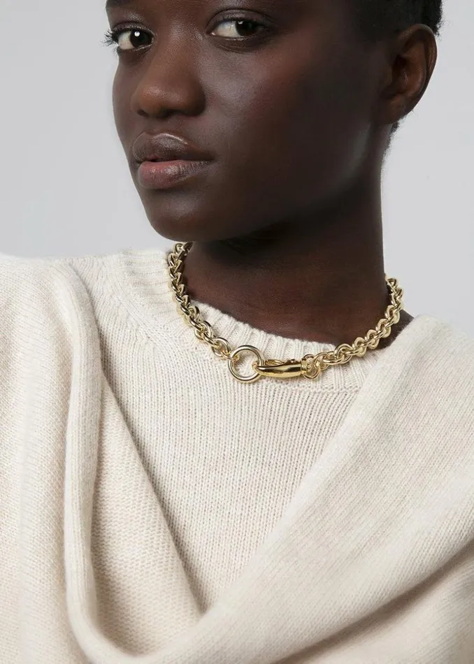 The Frankie Shop Laura Lombardi Cable Chain Necklace 8211 Gold Shop Accessories